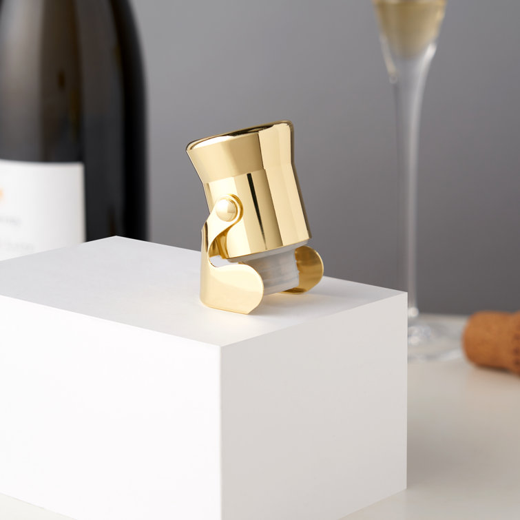 Viski Gold Heavyweight Champagne Stopper Sparkling Wine Saver